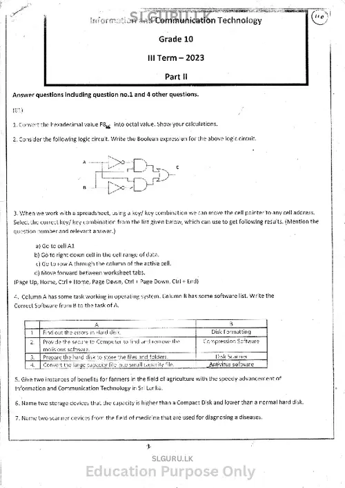 Grade 10 ICT Third Term 2023 (EM) thumbnail